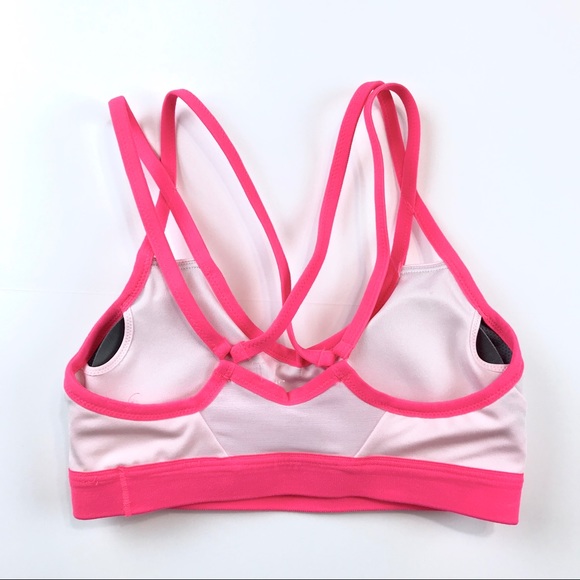 Nike logo pink strappy sports bra - Picture 2 of 4